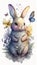 Adorable Easter Bunny in Fairy Style. AI Generative Illustration.