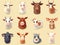 Adorable farm animals set