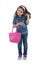 Adorable Fashion Girl with Pink Handbag