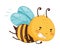 Adorable flying funny honey bee cartoon vector illustration