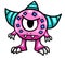 Adorable Funny Angry One Eyed Pink Monster