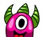 Adorable Funny One Eyed Pink Monster