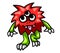Adorable Funny Three Eyed Red Monster
