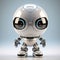Adorable Futuristic Robot Sculpture With Big Eyes And White Beard