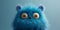 Adorable Fuzzy Creature With A Vibrant Blue Coat In A 3D Cartoon Style