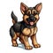 Adorable German Shepherd Cartoon Illustration for Toddler Book AI Generated