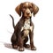 Adorable German Shorthaired Pointer in Cartoon Style for Toddler Book AI Generated