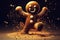 Adorable gingerbread man dancing