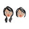 Adorable Girl facial emotions. Girl face with different expressions. Schoolgirl portrait avatars. Variety of emotions