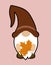 Adorable gnome with maple leaf - Thanksgiving gnome with autumn leaves.