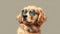 Adorable Golden Pup in Cool Shades.