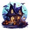 Adorable Halloween Witch Pumpkin Cottage