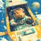 Adorable Hamster Astronaut in Space Ship