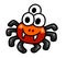 Adorable Happy Three Eyed Orange Spider