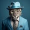 Adorable Jaguar In A Hat And Suit: Surreal Portraiture With A Humorous Twist