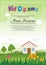 Adorable kid diploma with nature landscape