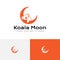 Adorable Koala Crescent Moon Sleeping Dreaming Marsupial Animal Logo