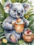 Adorable Koala Enjoying Ice Cream