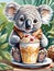 Adorable Koala Enjoying Ice Cream