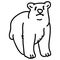 Adorable Line art Polar Bear Clip Art. Arctic Animal Icon. Hand Drawn kawaii Carnivore Motif Illustration Doodle In Flat