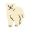 Adorable Lineless Cartoon Polar Bear Clip Art. Arctic Animal Icon. Hand Drawn kawaii Carnivore Motif Illustration Doodle In Flat