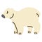 Adorable Lineless Cold Polar Bear Clip Art. Arctic Animal Icon. Hand Drawn kawaii Carnivore Motif Illustration Doodle In Flat