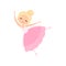 Adorable Little Ballerina Dancing, Blonde Girl Ballet Dancer Character in Pink Tutu Dress Vector Illustration