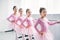 adorable little ballerinas practicing ballet