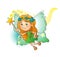 Adorable little fairy with a magic wand