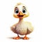Adorable little gosling looked up with eyes in cartoon style.