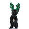 Adorable little reindeer frenchie puppy wearing christmas headband