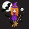 Adorable little witch. Halloween