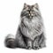 Adorable Long Hair Cat. Generative AI