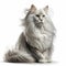 Adorable Long Hair Cat. Generative AI
