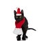Adorable metis kitty wearing christmas hat and scarf