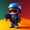 Adorable miniature plastic figurine of a tough cat in combat gear and helmet, AI generated