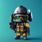 Adorable miniature plastic figurine of a tough cat in combat gear and helmet, AI generated