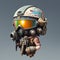 Adorable miniature plastic figurine of a tough cat in painted combat gear and helmet, AI generated