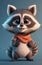 Adorable Mischievous Raccoon Cartoon Character