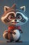 Adorable Mischievous Raccoon Cartoon Character