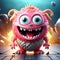 Adorable Monster: 3D Render of a Cute Monster Against a Plane Background