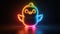 An adorable neon chick spreads its wings, exuding energy in a whimsical display.