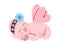 Adorable Newborn Baby Girl Dressed in Flower Headband and Wings Sleeping Vector Illustration