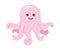 Adorable octopus baby with curled tentacles semi flat color vector character