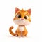 Adorable Orange Tabby Cat Cartoon on White Background. Generative ai