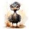 Adorable Ostrich Nursery Wall Art Clipart on White Background AI Generated