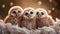Adorable Owlets In A Snowy Wonderland