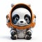 Adorable Panda Astronaut Toy By Gorb Illustration - Playful And Detailed 3d Scan