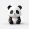 Adorable Panda Bear Figurine: Playful 3d Rendering With Realistic Lighting