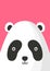 Adorable panda bear snout flat vector illustration. Cute wildlife jungle animal muzzle cartoon colorful background